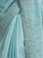 kasee Floral Embroidered Saree | Grocsy