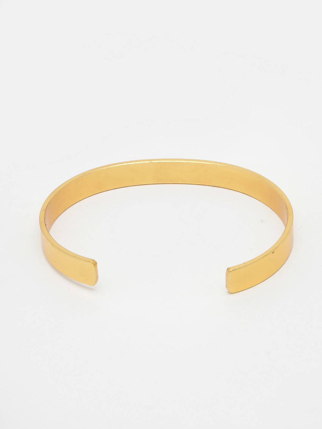 NVR Men Gold Stainless Steel Cuff Bracelet