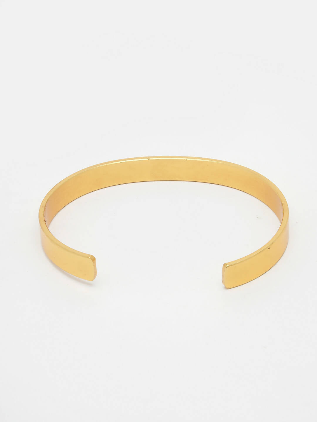 NVR Men Gold Stainless Steel Cuff Bracelet