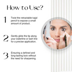 Nourish Mantra Jet Gaze Kajal Urban Rani - Black with Almond Oil & Vitamin E | Grocsy