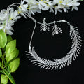 Mominos Fashion Johar Kamal Silver-Plated American Diamond White Choker Set | Grocsy