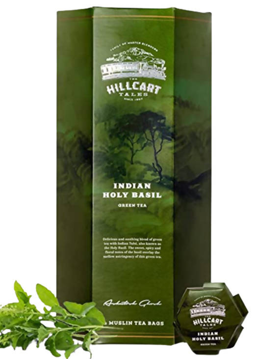 The Hillcart Tales Indian Holy Basil Green Tea Bags | Grocsy
