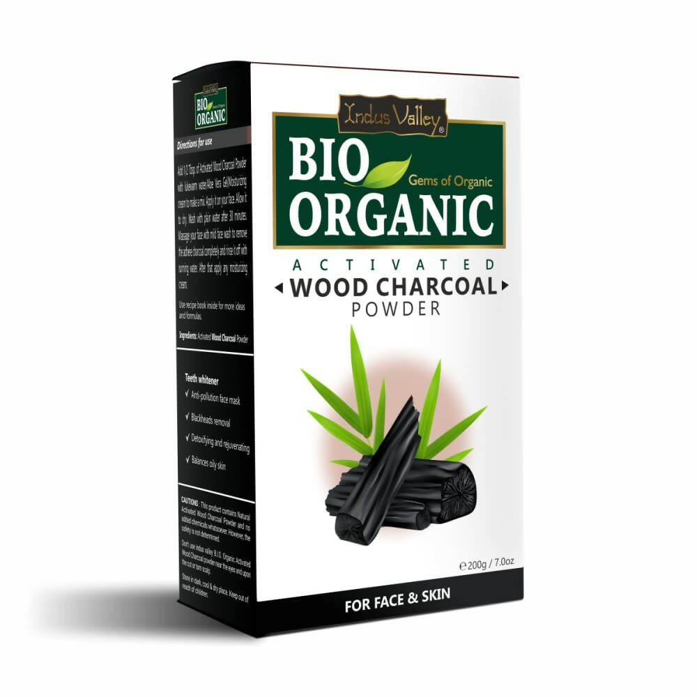 Indus Valley Bio Organic Activated Wood Charcoal Powder | Grocsy