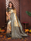 Aastha Fashion Mustard Tissue Silk Weaving Saree | Grocsy
