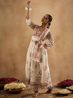 Indo Era Women Floral Printed Empire Pure Cotton Kurta with Trousers & With Dupatta | Grocsy