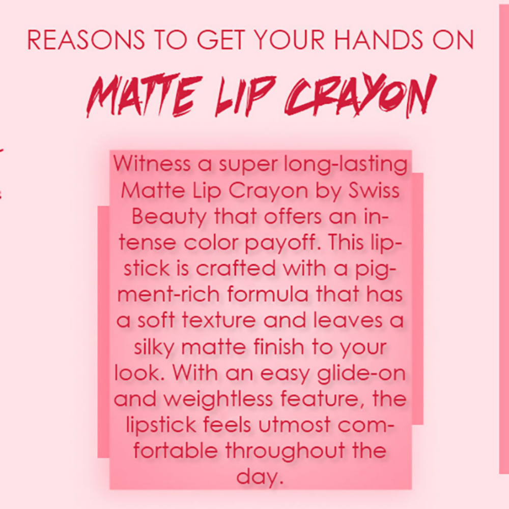 Ronzille Long Stay Matte Lip Crayon - Deep Carmine | Grocsy