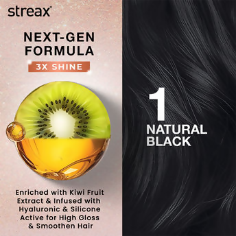 Streax Gel No Ammonia 100% Grey Coverage Hair Color - Natural Black | Grocsy
