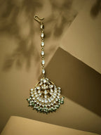 Nuyug 22K Gold-Plated Crystal & Pearl Studded Matha Patti | Grocsy