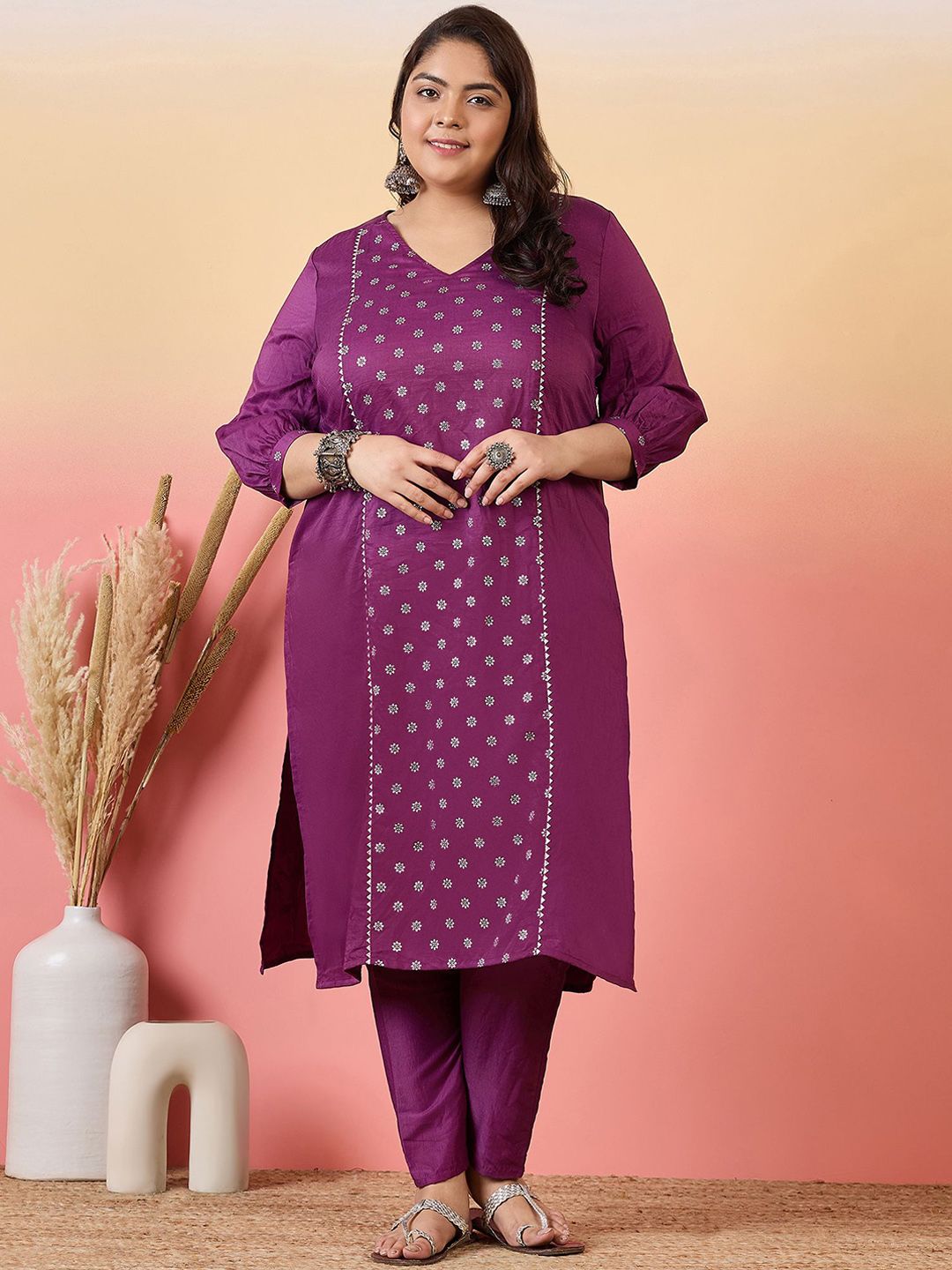 Sztori Women Floral Printed Regular Kurta with Trousers | Grocsy