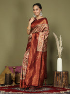 Shree Shyam Fashion Lichi Silk Cream Saree | Grocsy