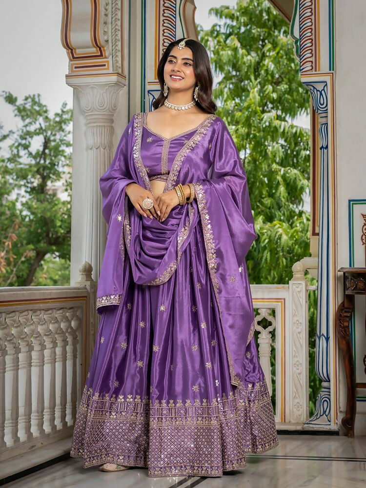 Lehenga Mart lavender Designer Wedding Wear Lehenga Choli | Grocsy