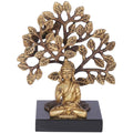 Exotic India Lord Buddha Seated On Wooden Pedestal With Bodhi Tree | Grocsy