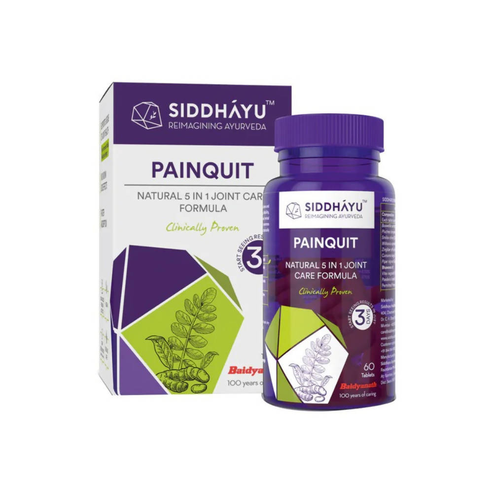 Siddhayu Ayurveda Painquit Natural 5 in 1 Joint Care Formula Tablets | Grocsy