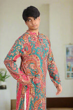 Souchii Men Pure Cotton Ethnic Motif Printed Straight Kurta | Grocsy