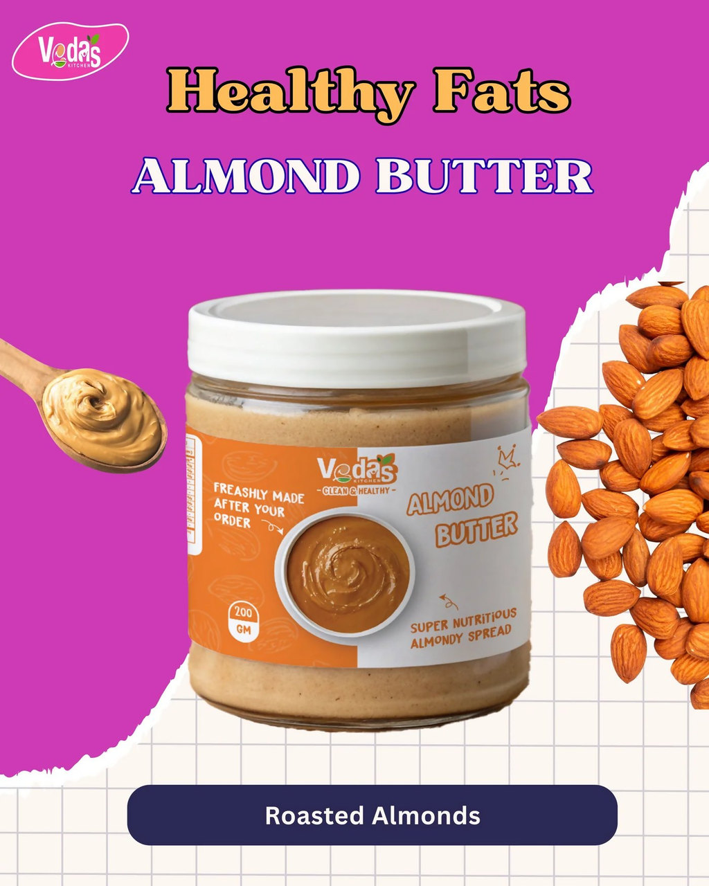 Vedas Kitchen Almond Butter | Grocsy