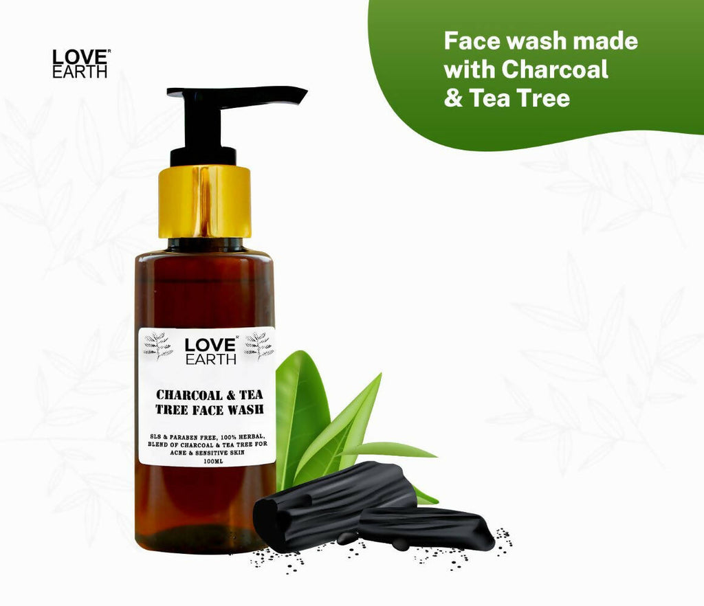 Love Earth Charcoal & Tea Tree Face Wash | Grocsy