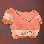 Lorenvalley Fashion Peach Cotton with Woven Design Zari Weaving Saree | Grocsy