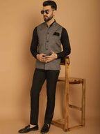 Even Apparels Pure Wool Nehru Jacket - Grey | Grocsy