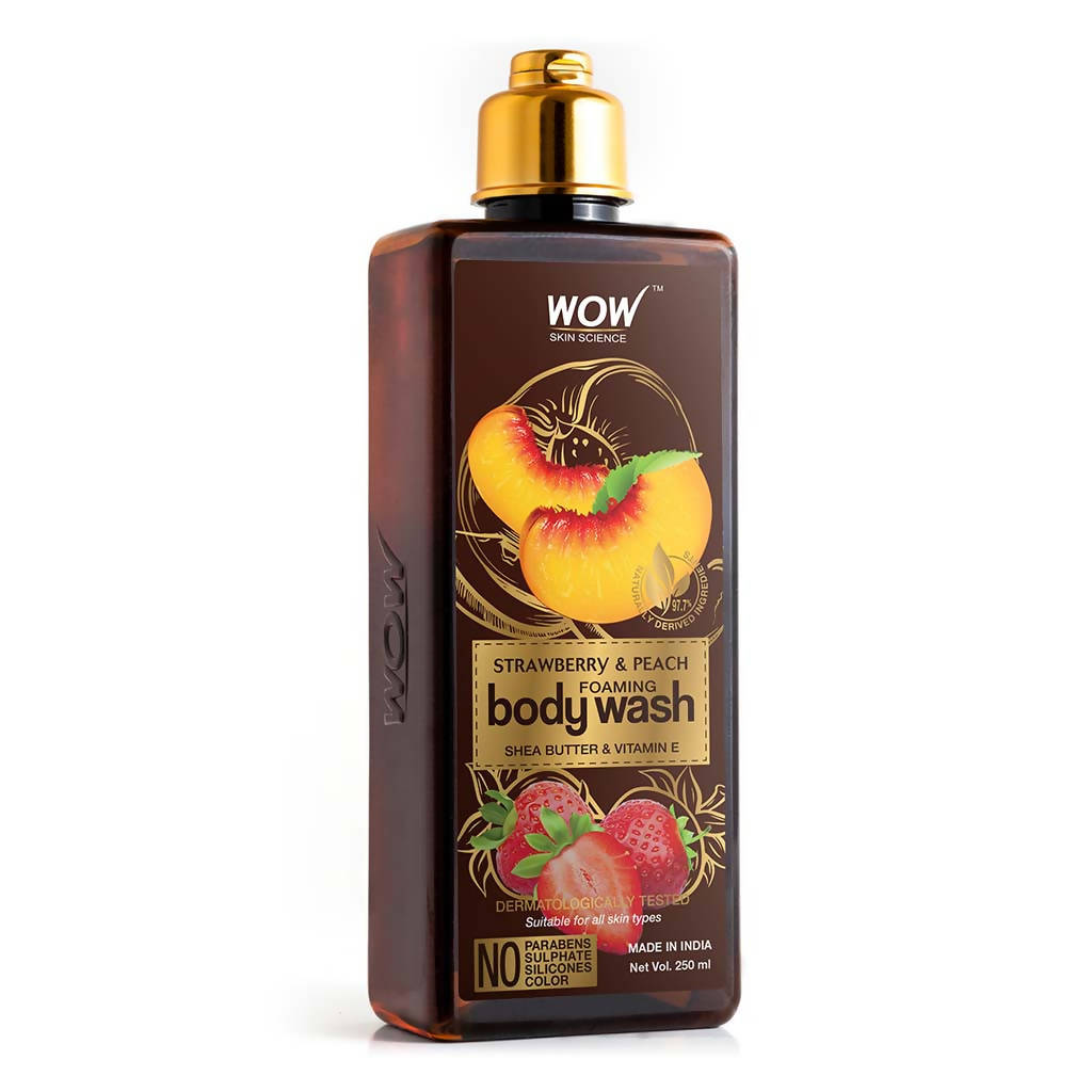 Wow Skin Science Strawberry & Peach Foaming Body Wash | Grocsy