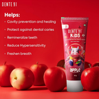 Dente91 Kids Toothpaste Protects Against Dental Caries & Hypersensitivity Fluoride Free Apple Flavour | Grocsy