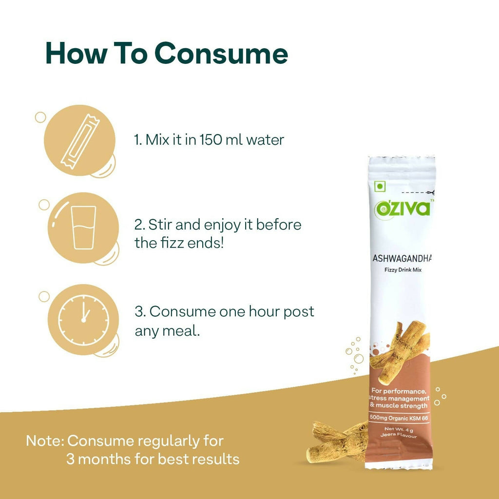 OZiva Ashwagandha Fizzy Drink Mix | Grocsy