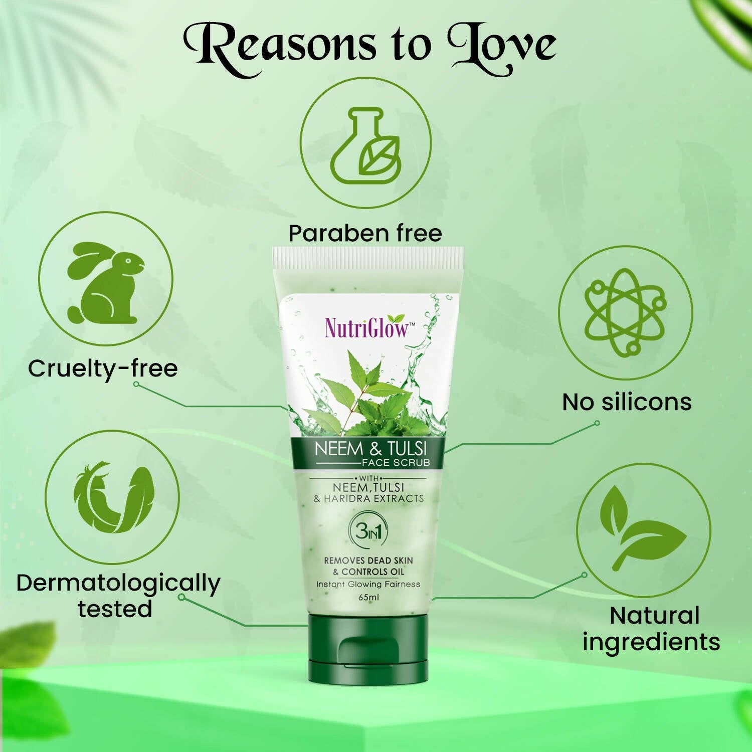NutriGlow Neem & Tulsi Face Scrub | Grocsy