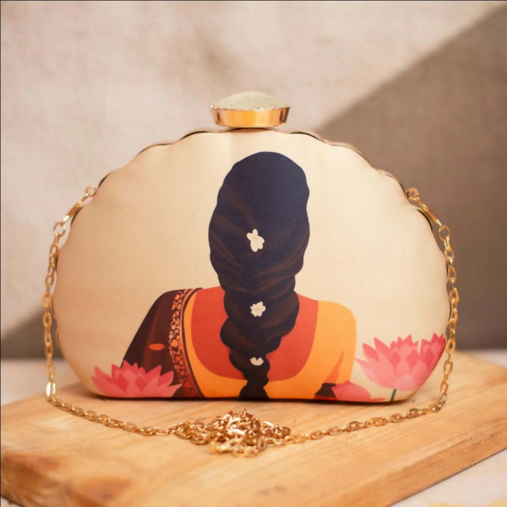 Joban Fashion Flower Lady Printed Clutch - Multicolor | Grocsy