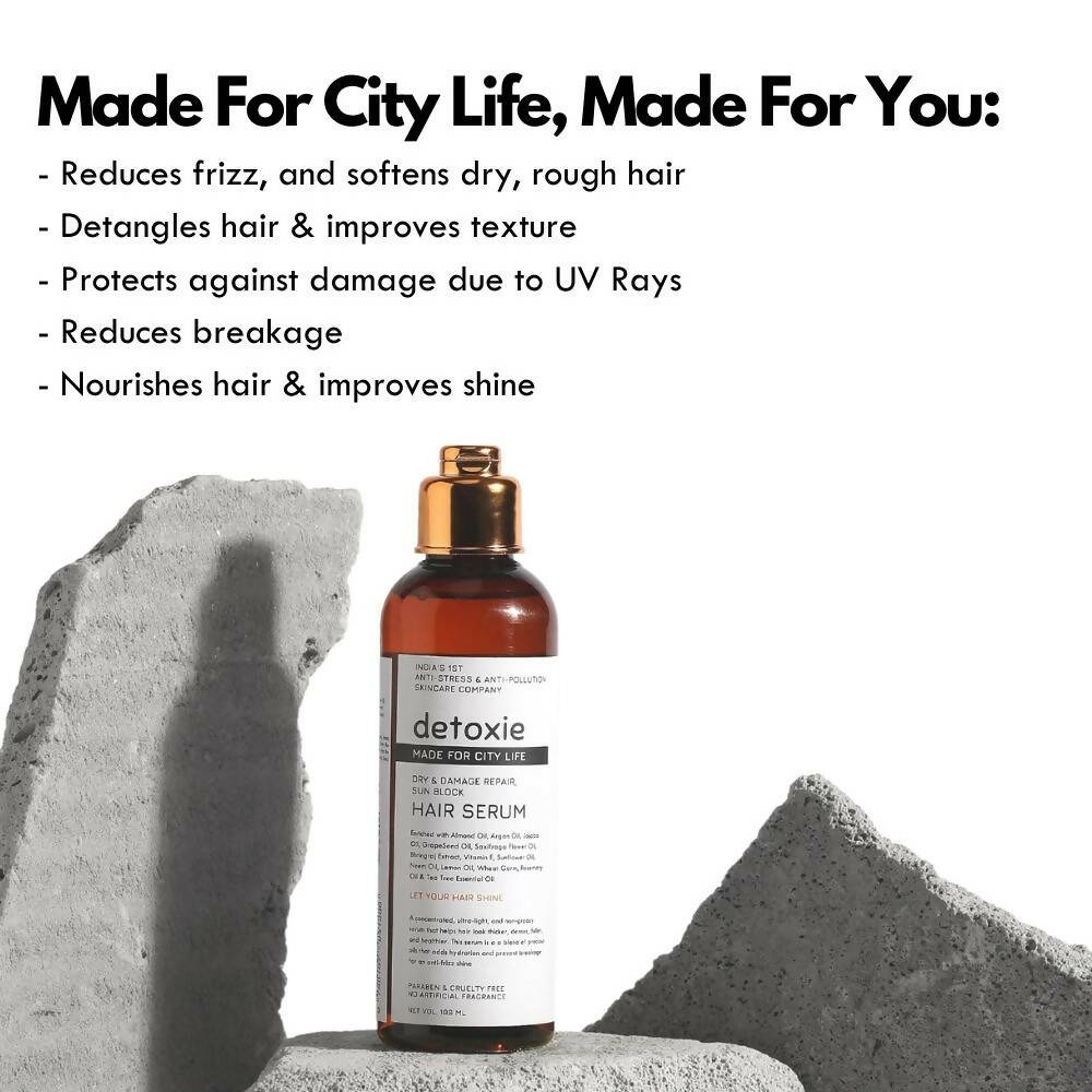 Detoxie Dry & Damage Repair Sun Block Hair Serum | Grocsy