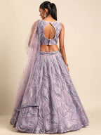 House of Panchhi Lavender Net Sequins and Zarkan embroidery Lehenga choli & Dupatta | Grocsy