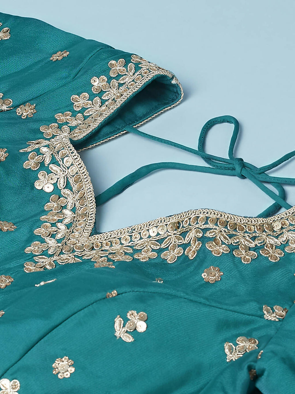 House of Panchhi Green Pure Georgette Sequins Embroidered Lehenga | Grocsy
