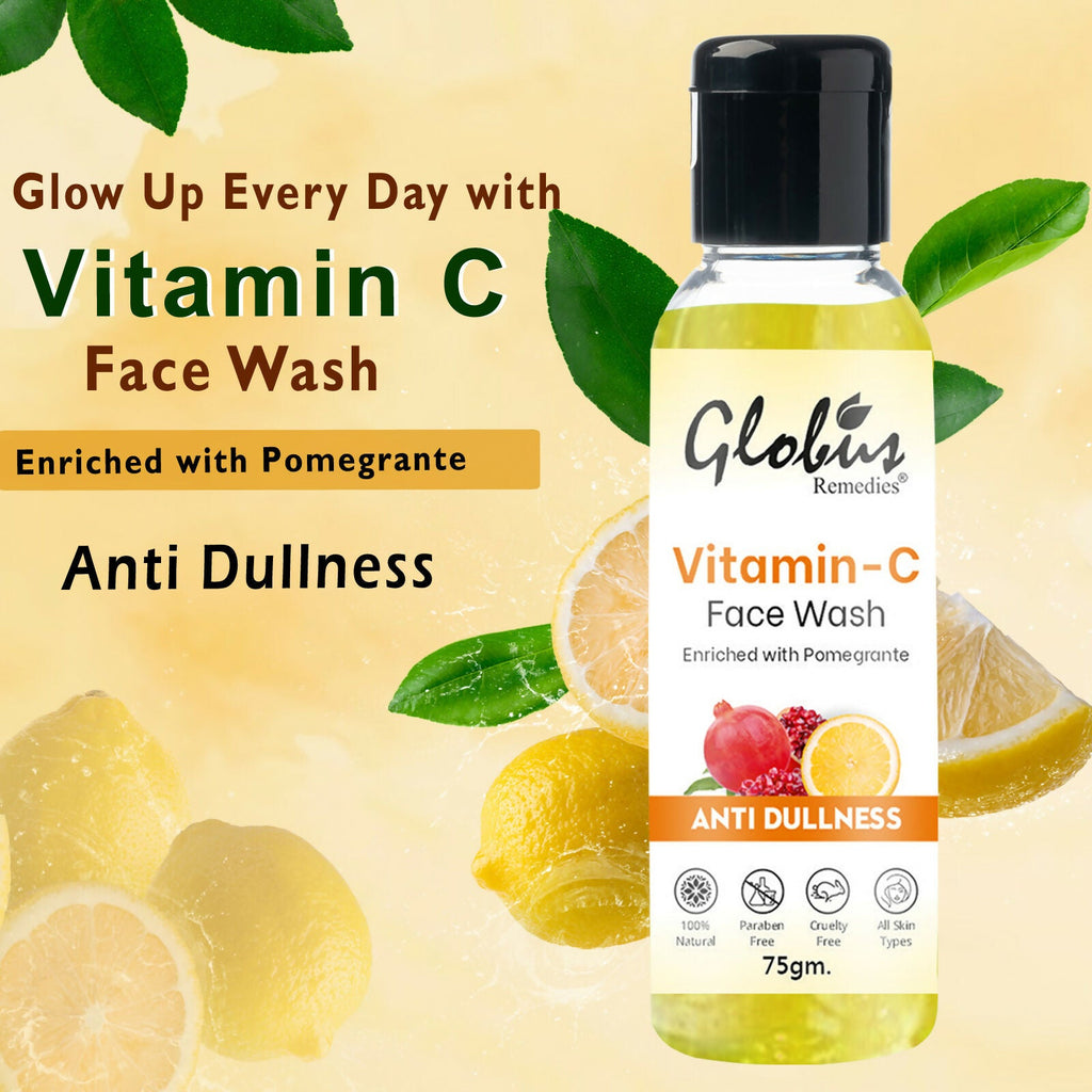 Globus Remedies Anti Ageing Globus Naturals Anti-Ageing Skin Brightening Vitamin C Face Wash | Grocsy
