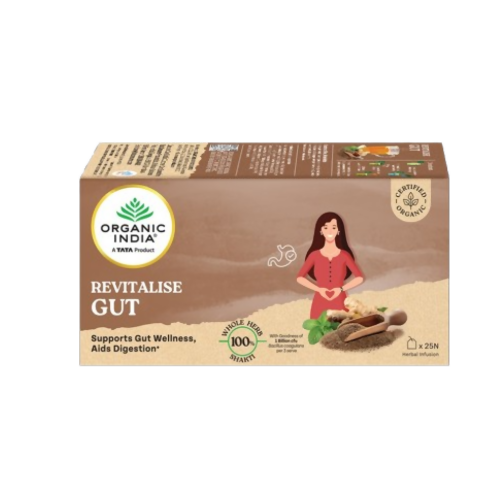 Organic India Revitalise Gut Tea Bags | Grocsy