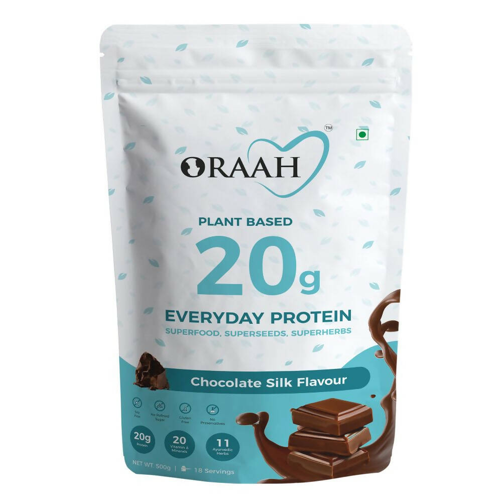 Oraah Plant Based Protein Powder Chocolate Flavor With Shaker | Grocsy