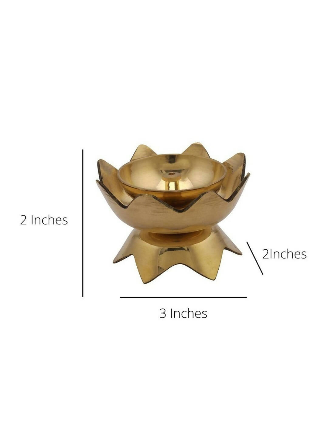 CraftVatika Gold-Toned Brass Handmade Diya | Grocsy