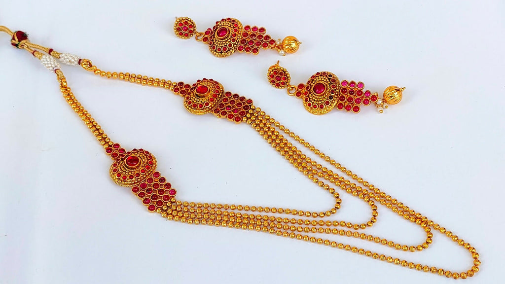 Pink Kemp Layer Necklace Set