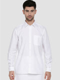 Ramraj Cotton Mens Full Sleeve Formal Poly Cotton White Shirt | Grocsy