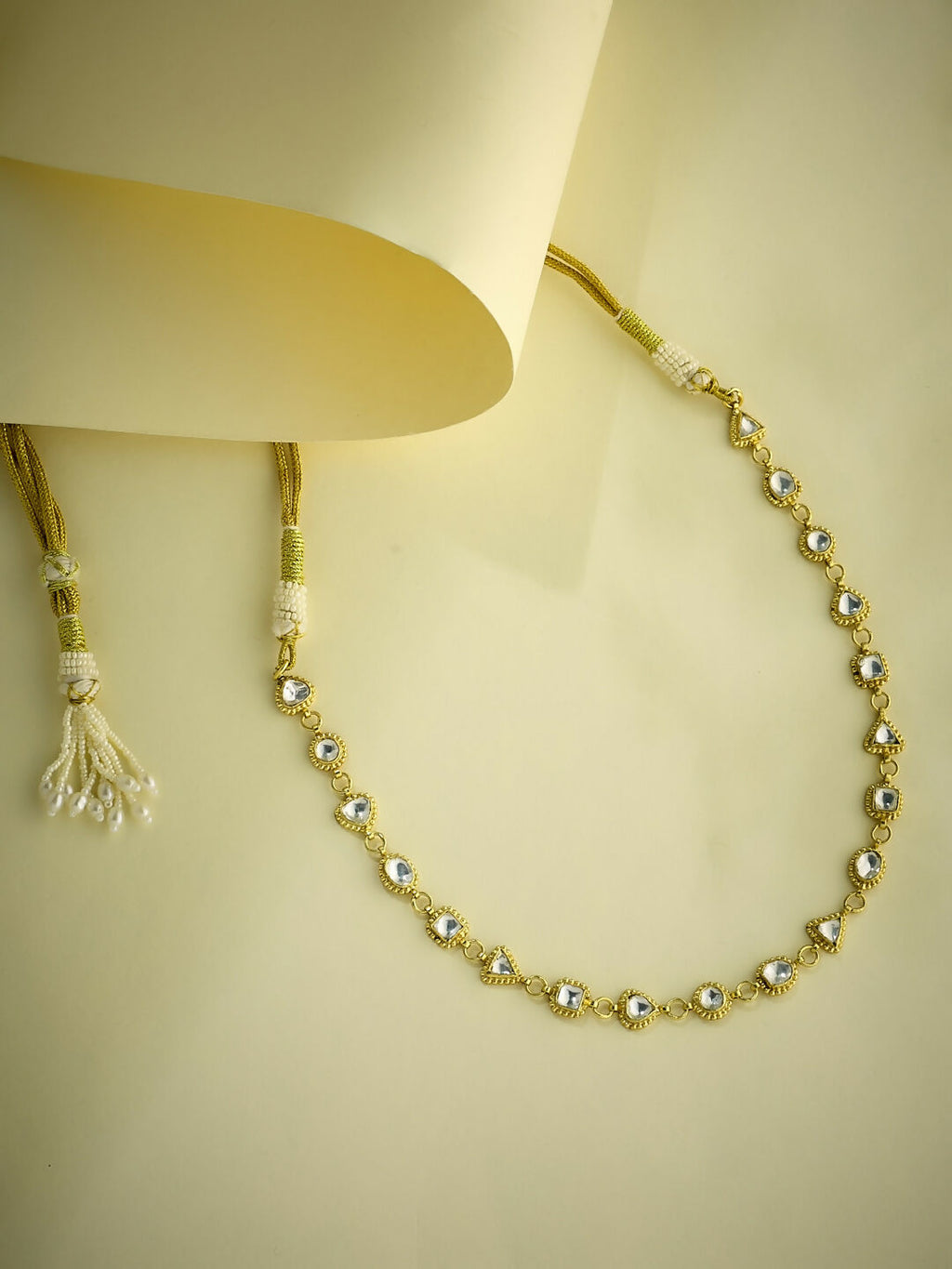 Nuyug 22K Gold-Plated Kundan & Pearl Studded Matha Patti Head Jewellery | Grocsy