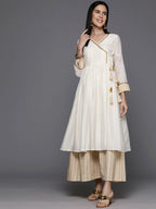 Ahalyaa Women's Traditional wear Ethnic Dress - Off White | Grocsy