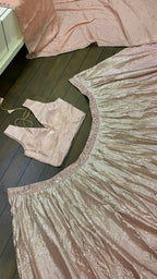Jyoti Fashion Women's Peach Satin Silk Sequins Designer Lehenga Choli Set | Grocsy