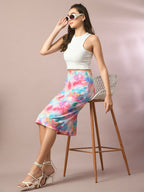 Myshka Women's Multi Printed Knee Length Party Embellished Skirts | Grocsy