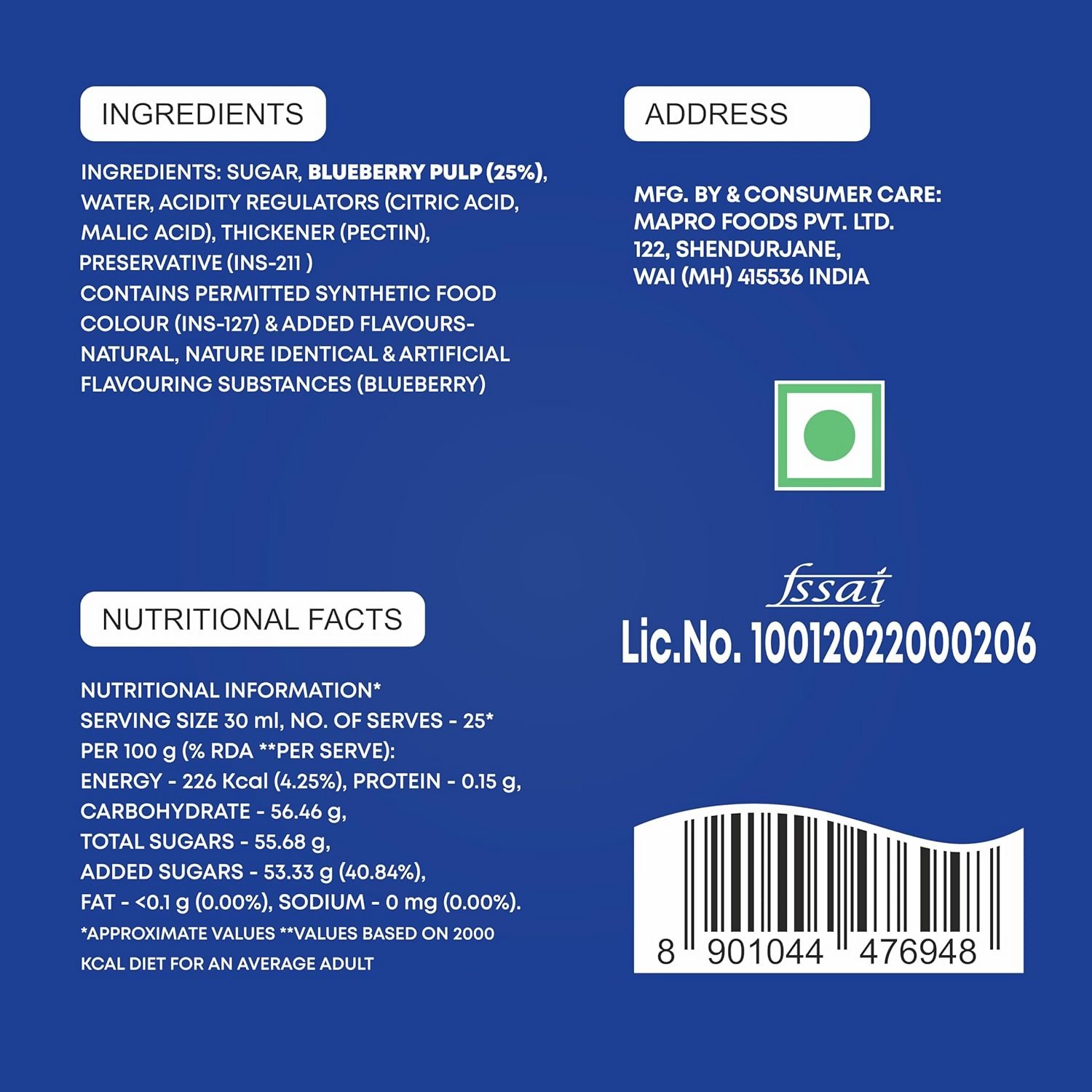 Mapro Blueberry Crush | Grocsy