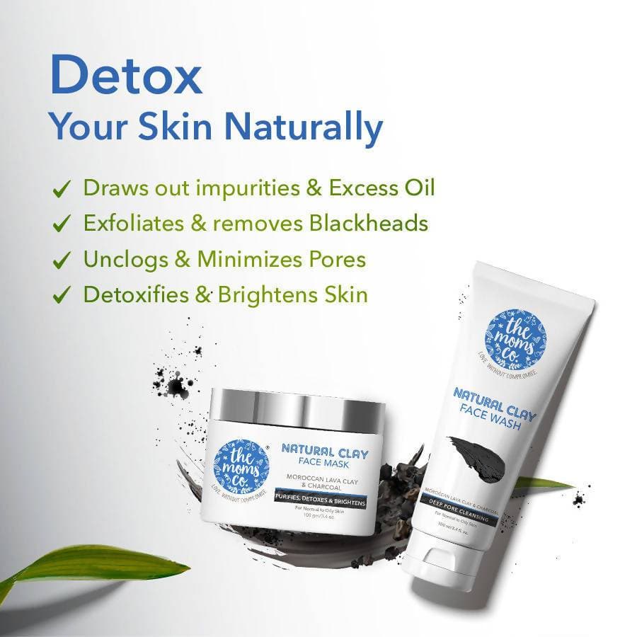 The Moms Co Natural Clay Deep Purifying Face Kit | Grocsy