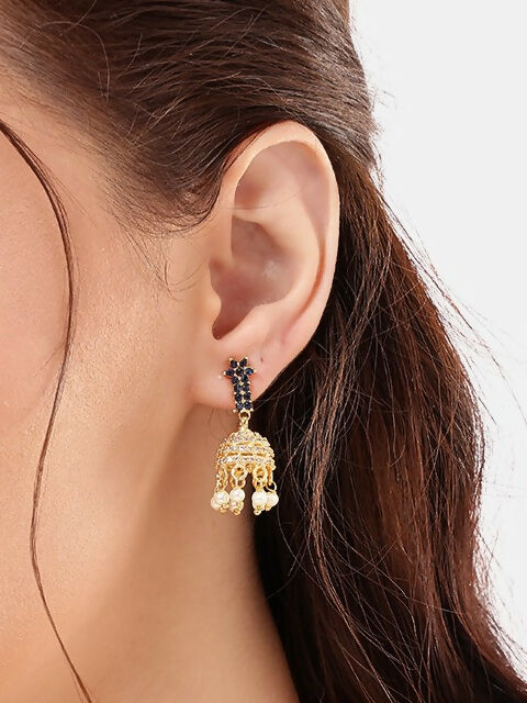 Nuyug 22K Gold Plated Sage Belle Mini Jhumki Earrings | Grocsy