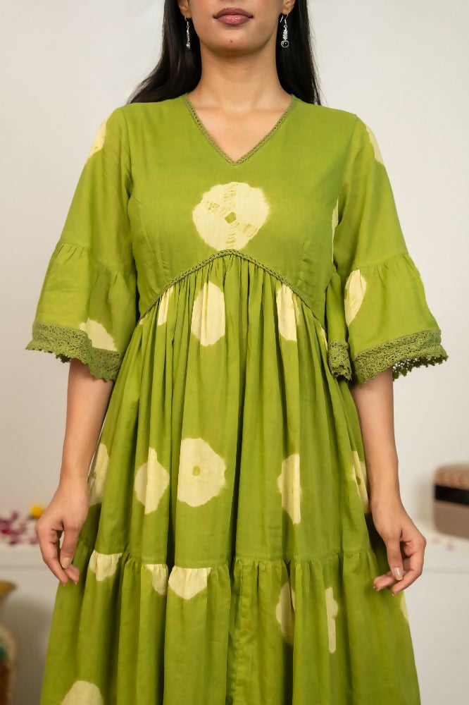 Joban Fashion Green Tie & Dye Cotton Suit Set | Grocsy