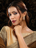 Ruby Raang Gold Polished Peach Round Kundan Loops | Grocsy