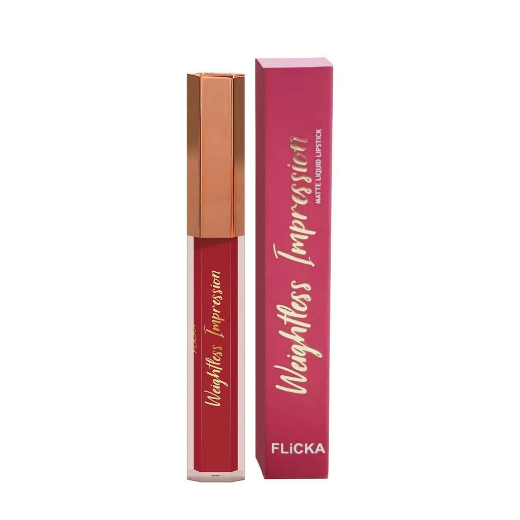 FLiCKA Weightless Impression 02 February - Red Matte Finish Liquid Lipstick | Grocsy