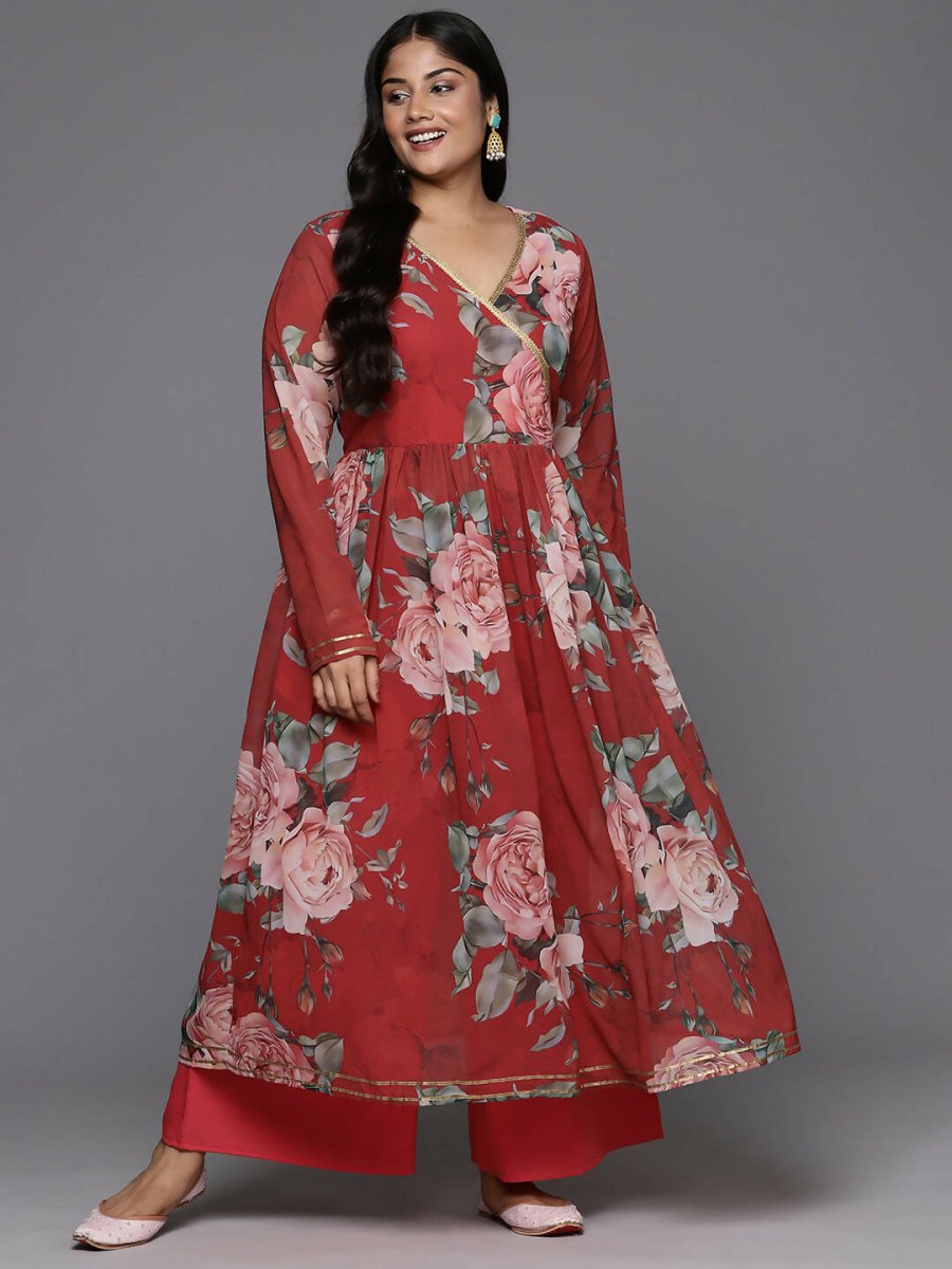 Ahalyaa Women's Traditional wear Kurta Set - Red | Grocsy