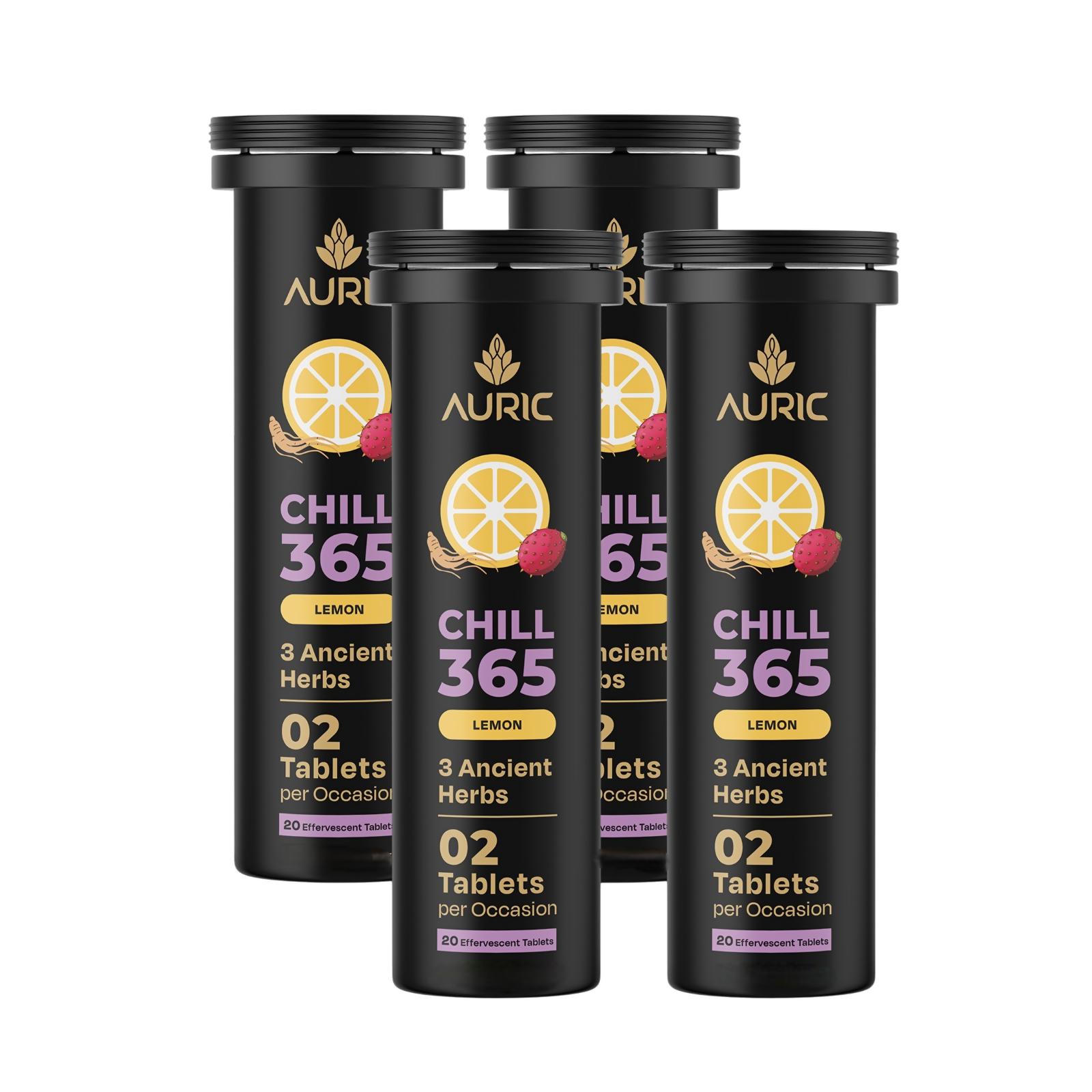 Auric Chill 365 Tablets | Lemon Flavour | Grocsy
