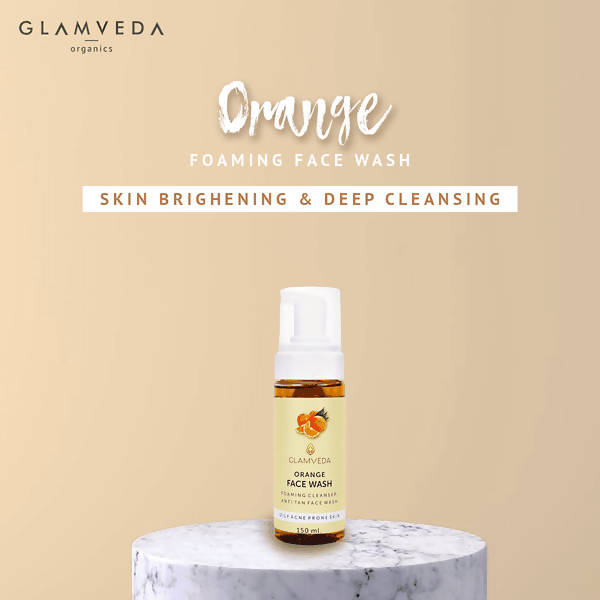 Glamveda Orange Anti Tan Foaming Face Wash | Grocsy