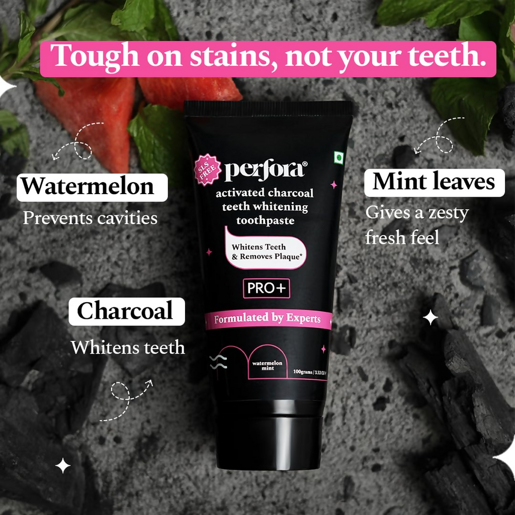Perfora Activated Charcoal Whitening Toothpaste - Watermelon Mint | Grocsy